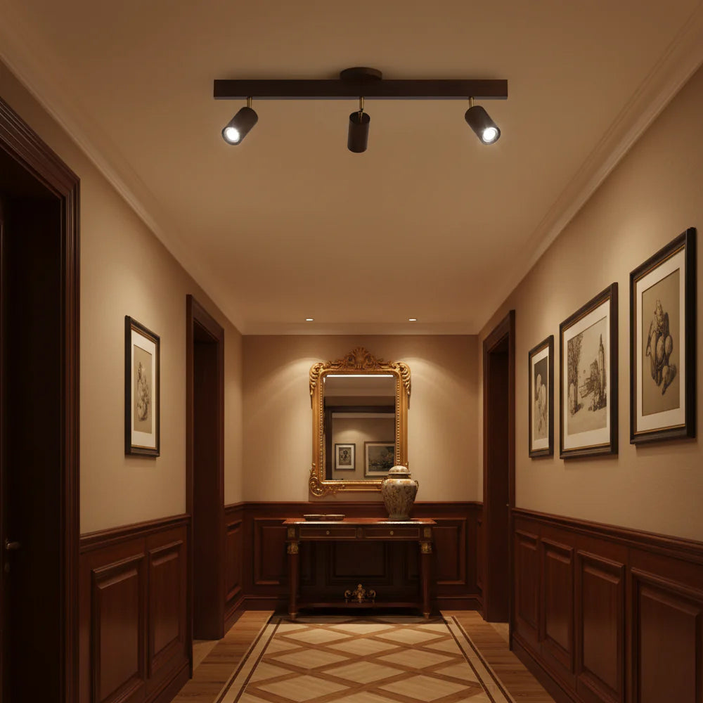 Houten Railverlichting LED Plafondlamp Wandlamp Natuurlijk Modern Woonkamer Eetkamer | Restfield
