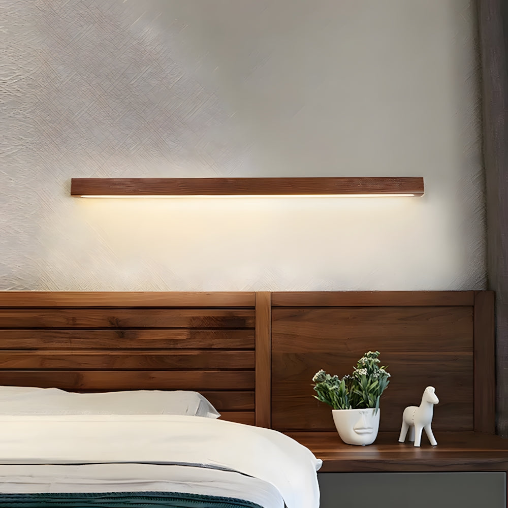 Wandleuchte aus Holz mit Spiegel LED Bad Schlafzimmer Küche Rund Acryl | Restfield