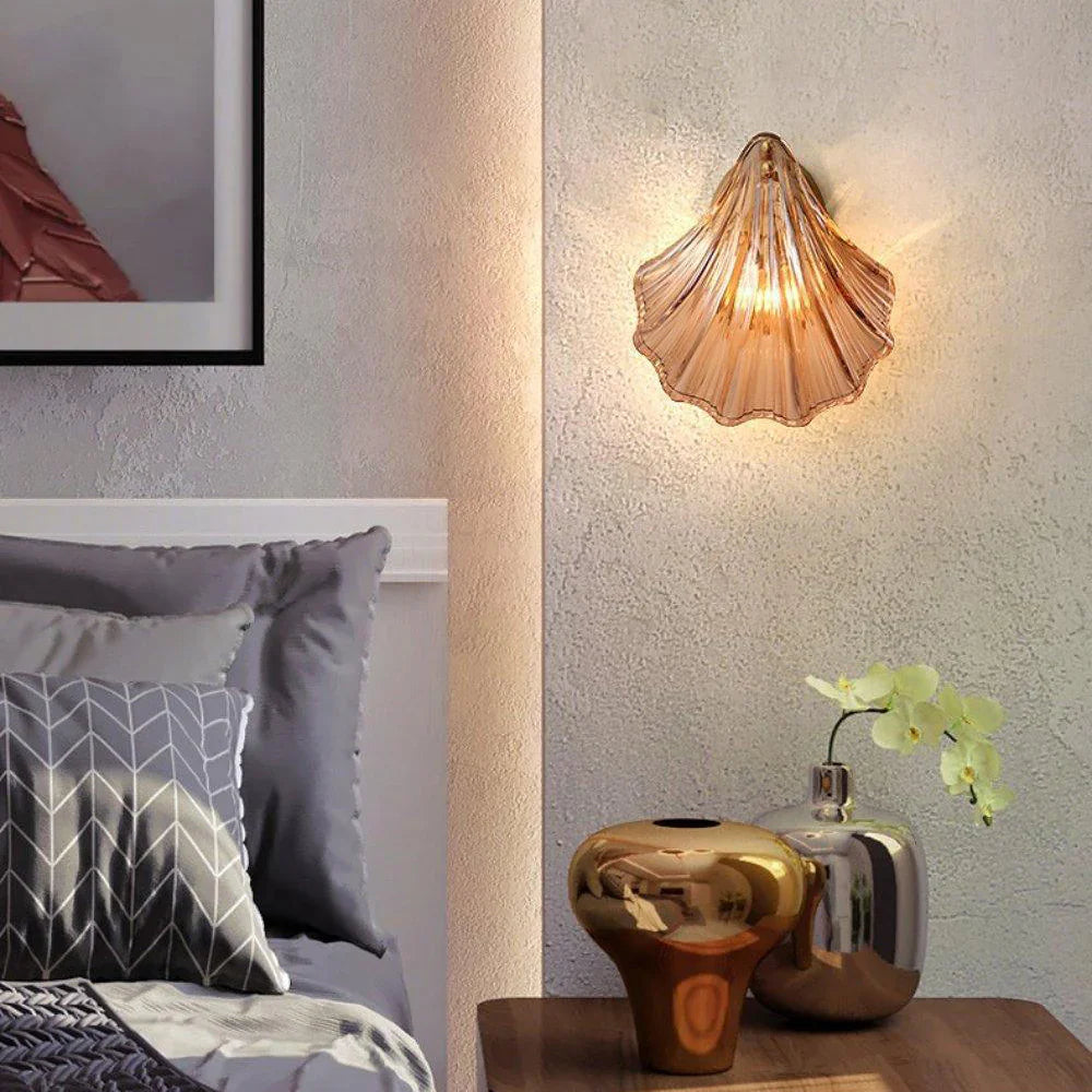 Wandlamp Schelp Glas Metaal LED Kust Luxe Slaapkamer Hal Badkamer Modern | Restfield